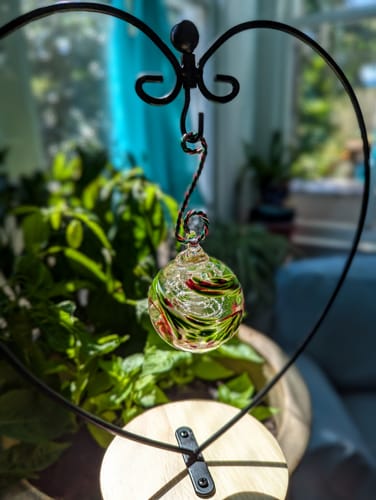 Customer photo review of Christmas Confetti Orb with Cremation Ash