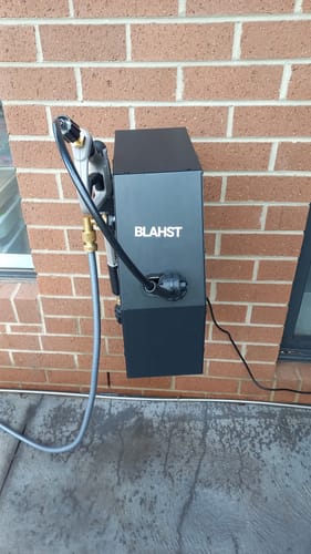 Customer photo review of R18 Wall-Mounted Pressure Washer