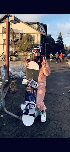 Customer photo review of One Piece Couple Snowsuits