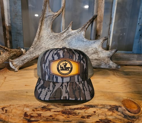 Customer photo review of Camouflaged Custom Leather Patch Hats Bottomland