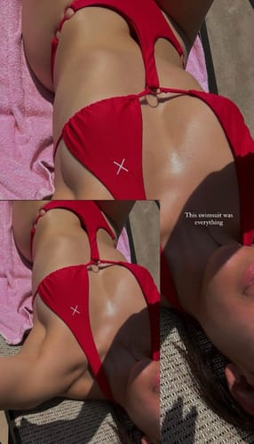 Customer photo review of Rose Red Anchor One Piece - Honeycomb Fabric