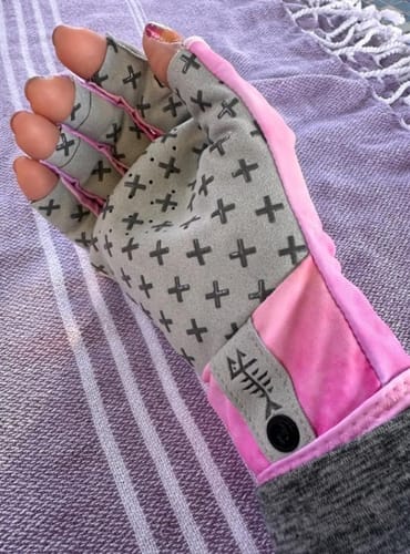 Customer photo review of 3/4 Finger UPF 50+ Sun Gloves Fishing Gloves