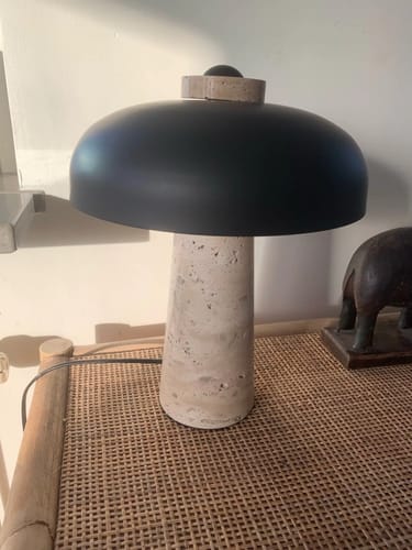 Customer photo review of WOMO Mushroom Travertine Table Lamp-WM8027