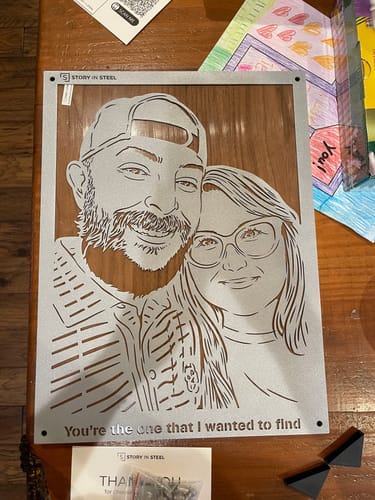 Customer photo review of Custom Metal Portrait