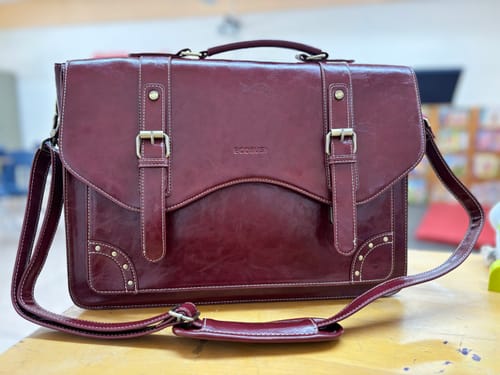 Customer photo review of Wilder Vintage Rivet 15.6-Inch Briefcase