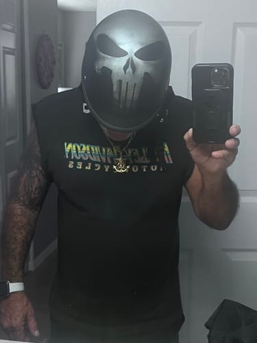 Customer photo review of Lightweight Mayan DOT Germanator Helmet / Gloss Black