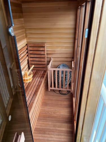 Customer photo review of Smartmak® Modern Box Outdoor Sauna Outdoor Traditional Steam - Box 2