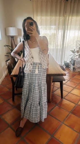 Customer photo review of Amalie Plaid Maxi Skirt