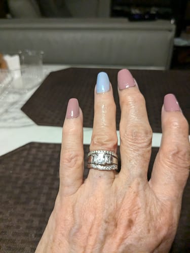 Customer photo review of Classic Radiant Cut CZ Sterling Silver Ring Set