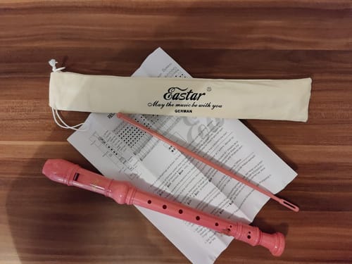 Customer photo review of Eastar ソプラノ リコーダー ABS樹脂 C調 ソフトケース&指かけ付 ナチュラル (ジャーマン式(桜))