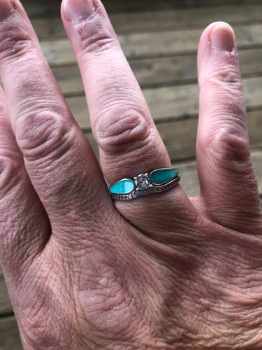 Customer photo review of Blue Lagoon: 2 Piece Set Ring - S925 Sterling Silver