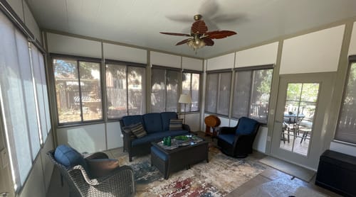 Customer photo review of SmartWings Motorized Light Filtering Roller Shades 50% Blackout PVC Free Sunscreen