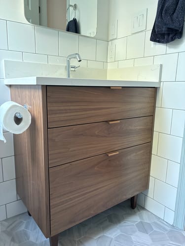 Customer photo review of Austin SLIM 30" American Black Walnut Bathroom Vanity