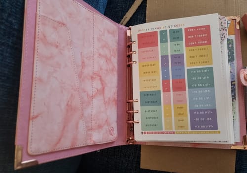 Customer photo review of Pastel Planning Stickers