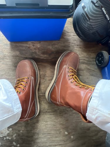 Customer photo review of 8 Inch Moc Steel Toe Boot