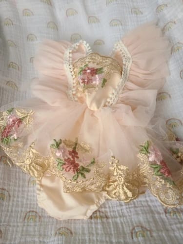 Customer photo review of Princess Floral Lace Romper