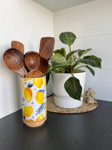 Customer photo review of Teak Wooden Utensil Set