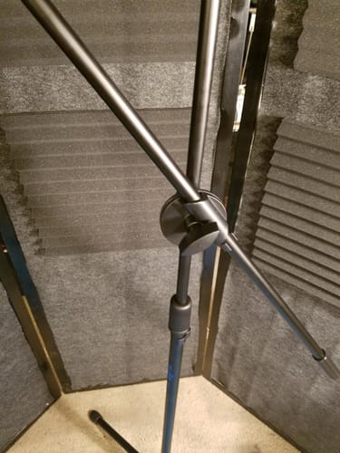 Customer photo review of Moukey マイクスタンド ストレート マイクホルダー 三脚 スタンド ストレート クリップ付き カバーx2 調整可能 折りたたみ 講習会 ライブ スピーチ 放送 ブラック MMs-3