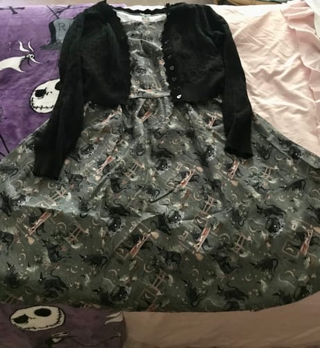Customer photo review of Witchy Cats Vintage Dress by Retrolicious