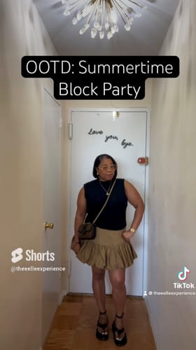 Customer photo review of Elastic Waist Mini A-Line Skirt