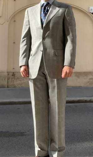 Customer photo review of SARTORIA CASTANGIA Handmade Gray Plaid Wool-Silk Suit EU 48 NEW US 38