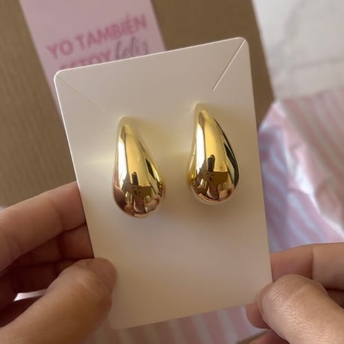Customer photo review of Aretes de gota - dorados acero inoxidable