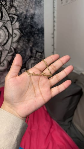 Customer photo review of Classic Singapore Chain Name Necklace