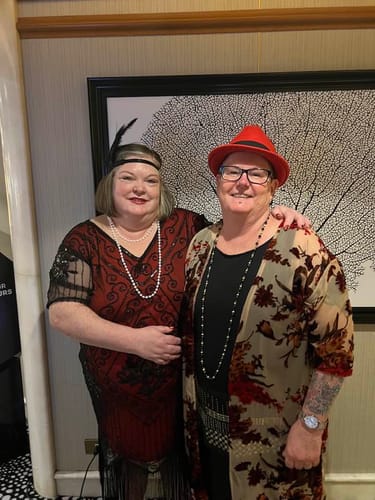 Adele F. review of 1920s Red Evelyn Plus Size Gatsby Dress image 1 out of 1