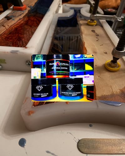 Customer photo review of 17.6x6.25" Small Fishtail Charcuterie Board Acrylic Router Template