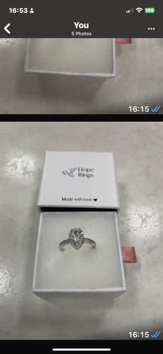 Customer photo review of Teardrop From Heaven Urn Ring