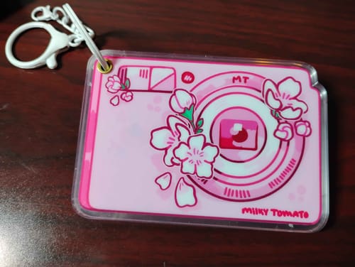 Customer photo review of PREORDER! Cherry Blossom Camera Keychain Picture Frame