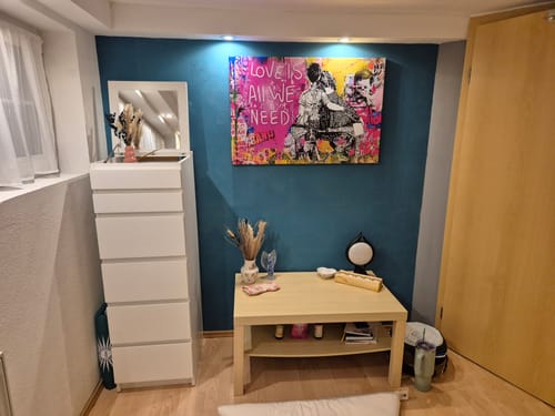Customer photo review of Leinwandbild Banksy Love ist Querformat