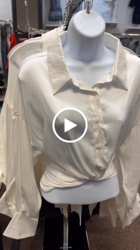 Customer video review of Satin twist front Button Down Shirt