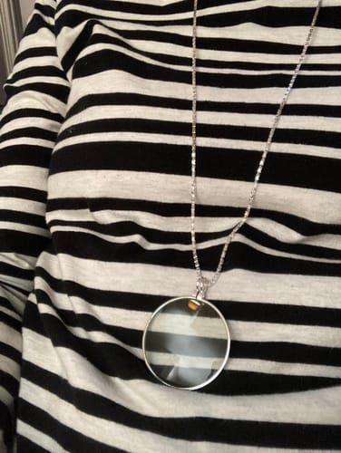 Customer photo review of Magnifying Glass Necklace