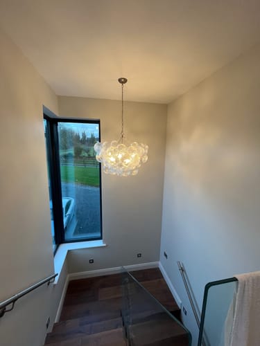 Customer photo review of Modern Cluster Glass Globe Bubble Chandelier