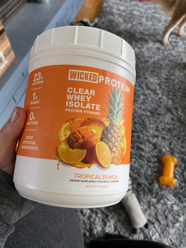 Customer photo review of WICKED Tropical Punch Clear Whey Isolate Protein Powder (IN STOCK)