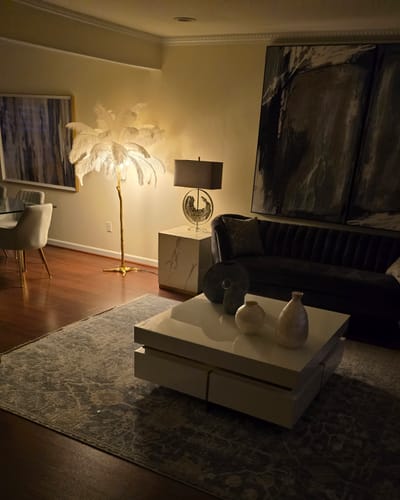 Customer photo review of WOMO Feather Palm Tree Floor Lamp-WM7000