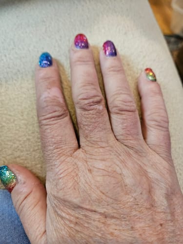Customer photo review of Semicured UV gel nail sticker kit UVG60017