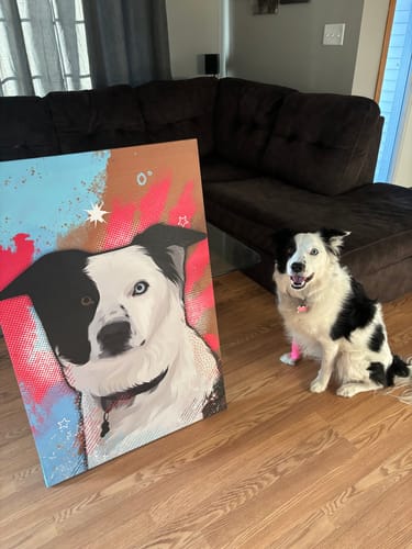 Customer photo review of Custom Pet Portrait - Pop-Art Style