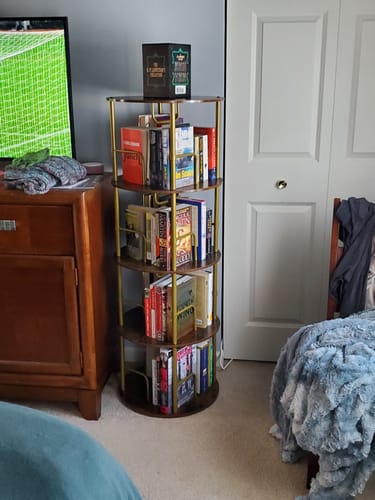 Customer photo review of Flycity 3-5 Tier Rotating Bookshelf With 360° Spinning Display