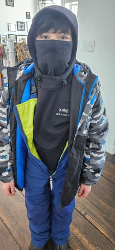 Customer photo review of Youth Fishing Fleece Hoodie with Mask FS18Y