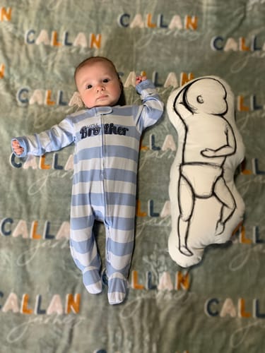 Customer photo review of Birth Pillow Scribble Three