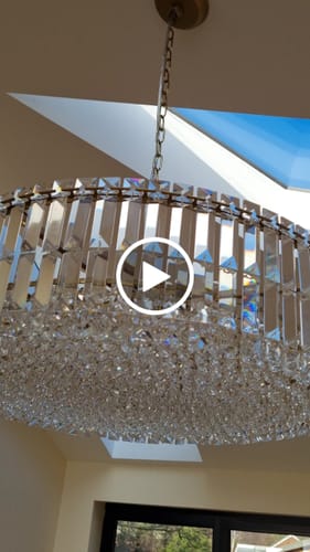 Customer video review of 8-Light Glass Crystal Chandelier Island Chandelier