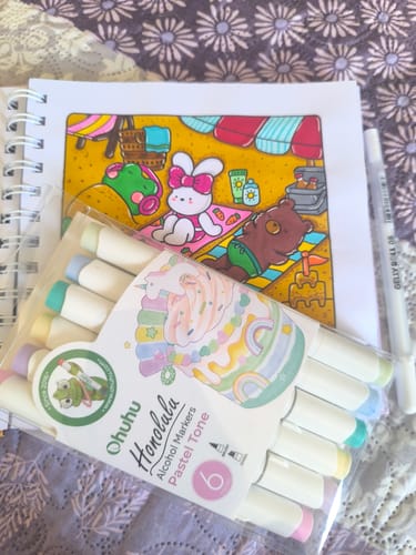 Customer photo review of Ohuhu - Set 6 Marcadores al Alcohol Honolulu A Doble Punta Pastel Tone