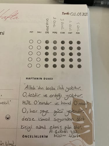 Customer photo review of İbadet Rehberi İslami Planlayıcı Çiçek Desenli Kapak