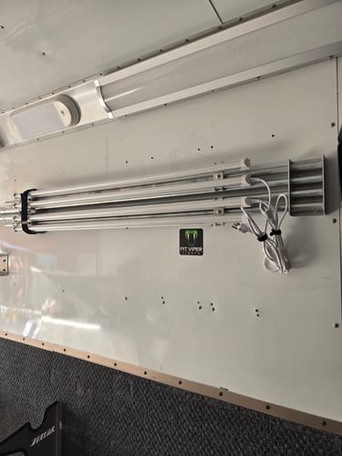 Customer photo review of Pit Light Storage Rack - 10 Foot Models