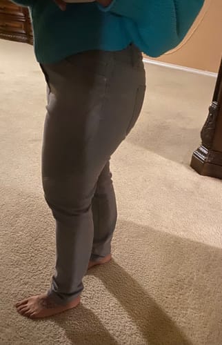 Customer photo review of Petite Light Grey High-Rise Skinny Jeans