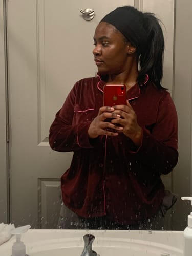 Customer photo review of Outre 100% Human Hair Blend 13X6 Hand-Tied 360 Lace Frontal Wig - MARISA