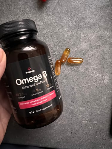 Zákaznická recenze s fotkou produktu Trime Omega 3 Enhanced BioPlus - 90 kapslí