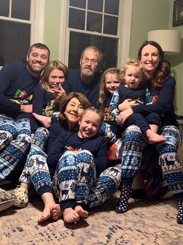 Customer photo review of Cute Family Christmas 2024 Text Print Blue Family Christmas Matching Pajamas